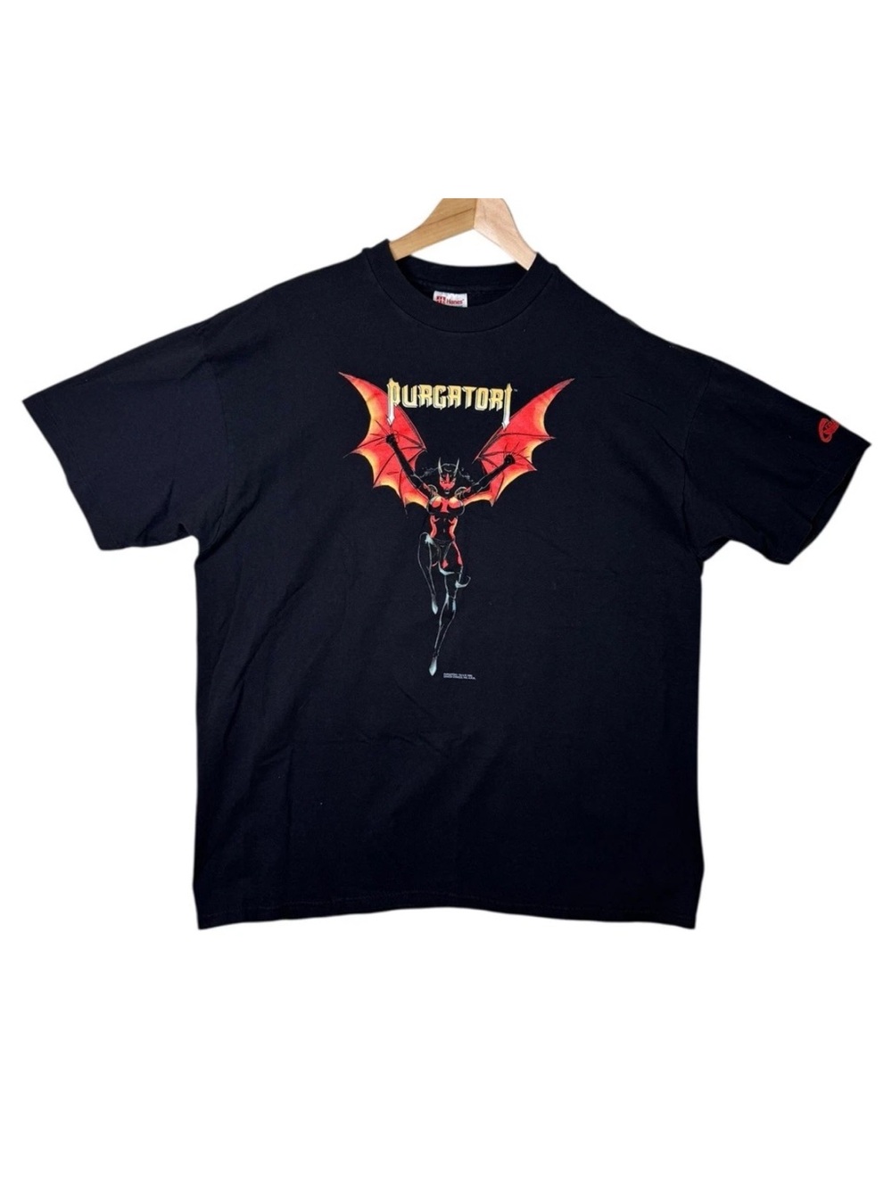 VTG 1996 Purgatori T-Shirt Short Sleeve Shirt Black Chaos! Comics Adult Size XL